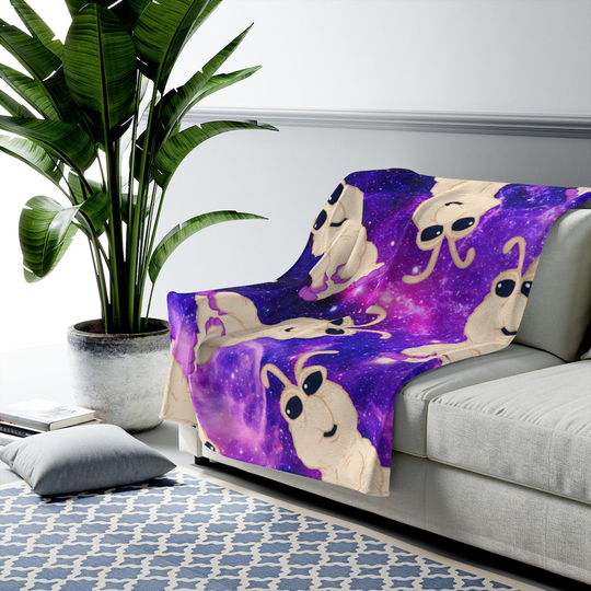 Skippy The Alien Galaxy Velveteen Plush Blanket