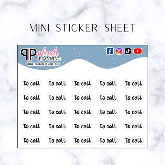 To Call Script Planner Stickers, Minis Collection, Plush Planning