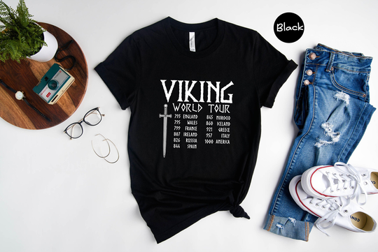 Viking History Shirt, Sweatshirt, T-Shirt, Vikings World Tour, Norse Mythology, Tee