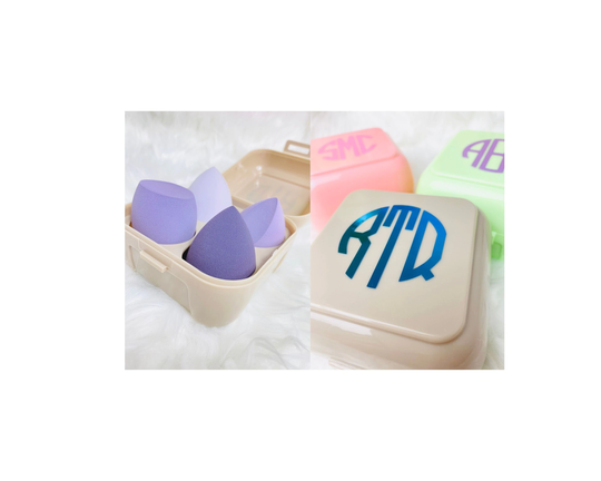 Beauty Blender Holder, Case, Custom, Makeup Organizer, Box, Pink Sponge, Personalized, Foundation Blending, Storage