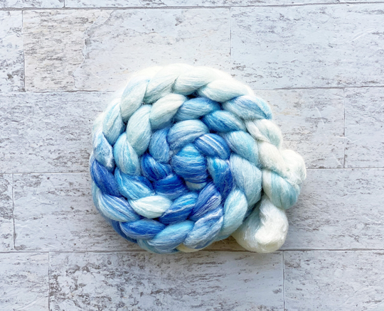 Hand Dyed Wool Roving, Merino/Bamboo/Silk Blend - #136