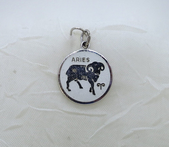 Aries The Ram Zodiac Sterling Silver & Enamel Charm By Griffith