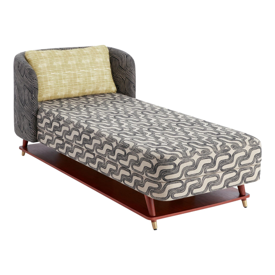 Nicole Crowder Mixed Print Denise Chaise Lounge with Shelf - Polyester by World Market