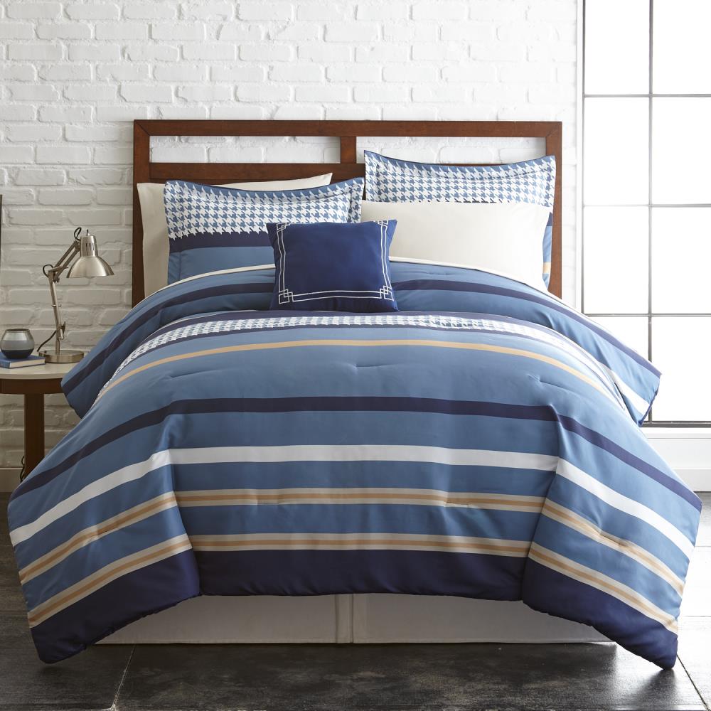 Amrapur Overseas Printed reversible quilt set Multi Multi Reversible King Comforter (Blend with Polyester Fill) | 4BDSTPRTG-STR-KG