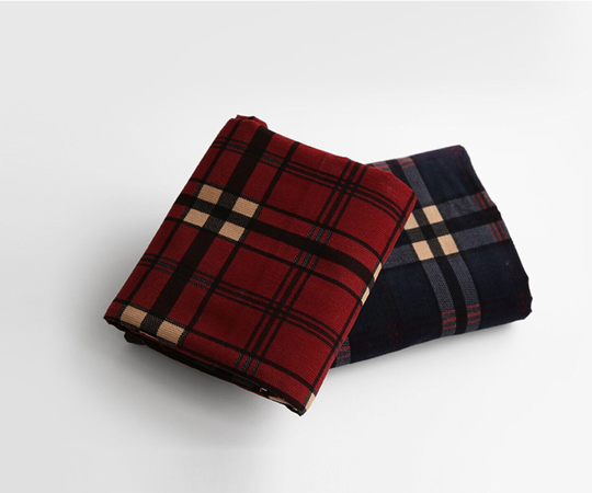 Fine Wale Checkered Cotton Blend Corduroy Fabric, Quality Korean Fabric - Red Or Navy By The Yard /53086
