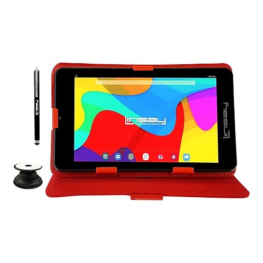 Linsay 7" Tablet, WiFi, 2GB RAM, 32GB, Android, Black/Red (F7UHDCRP)