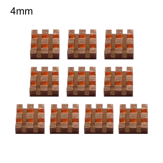 10Pcs Heat Sink Universal Good Heat Dissipation Copper 2/3/4/6mm Adhesive Back Radiator Cooler for RAM - 4mm