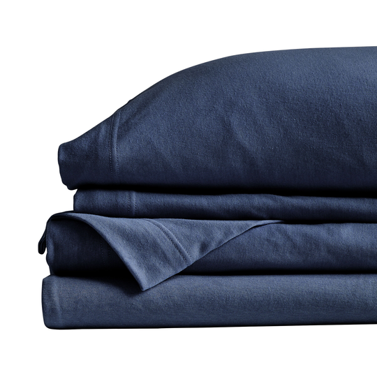 NY Loft SoHo Twin 250-Thread Count Cotton Blend Navy 3-Piece Bed Sheet in Blue | 20064