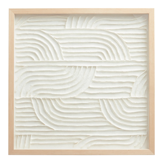 White Rice Paper Waves Shadow Box Wall Art - Small by World Market