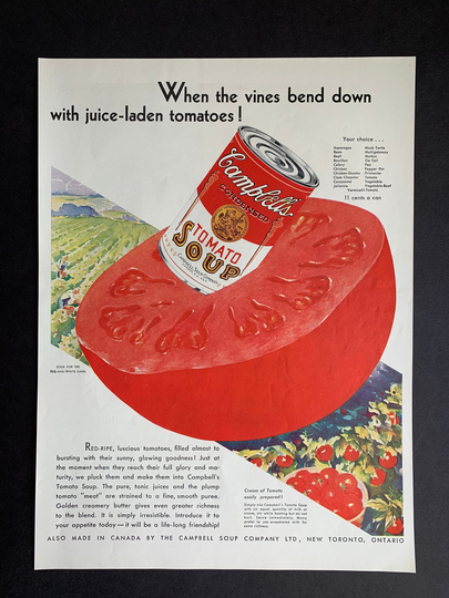 Vintage 1931 Campbell's Tomato Soup Print Ad