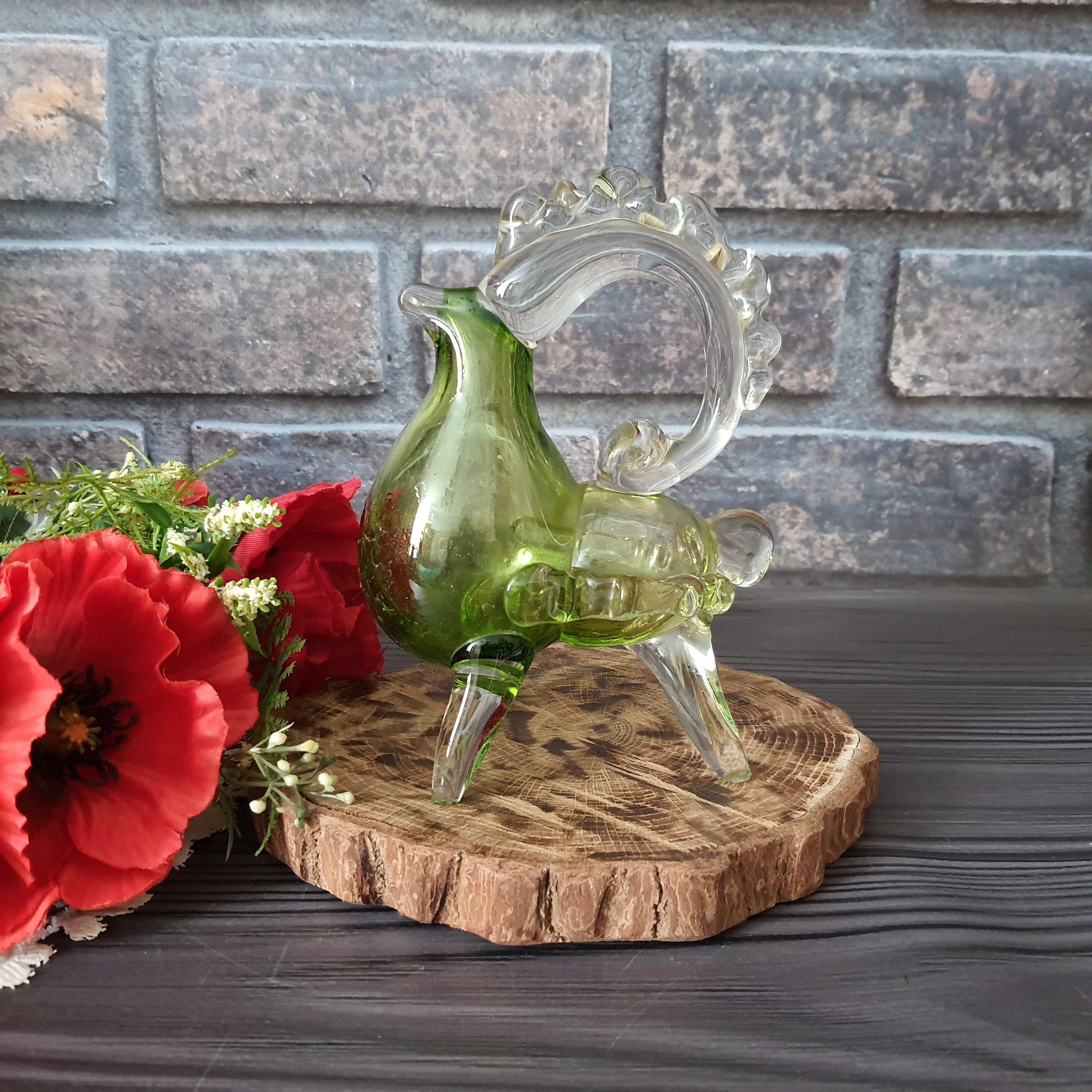 Figurine Ram. Glass.figurine.glass Animal.sculpture Glass.art Horse.figure Ram