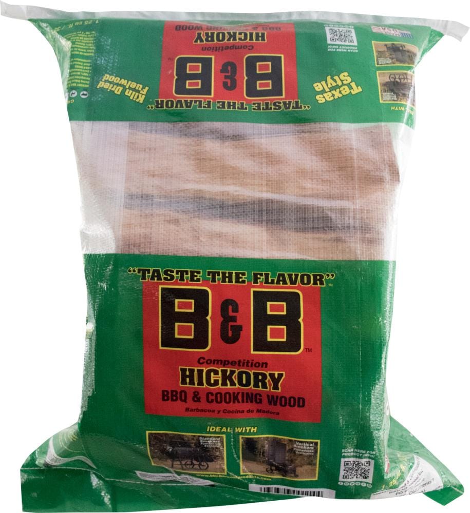 B&B Charcoal 0.65 cu.ft. Band B Kiln Dried Hickory Grill Wood Cooking Logs | 202