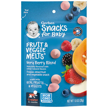 Gerber Snack for Baby, Very Berry Blend Fruit & Veggie Melts Very Berry Blend - 1.0 oz