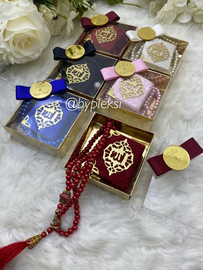 Ramadan Mubarak, Eid Gift, Islamic Wedding Mini Quran Book Gift Set Muslim Baby Tasbeeh Favor Shower Party Favors Graduation