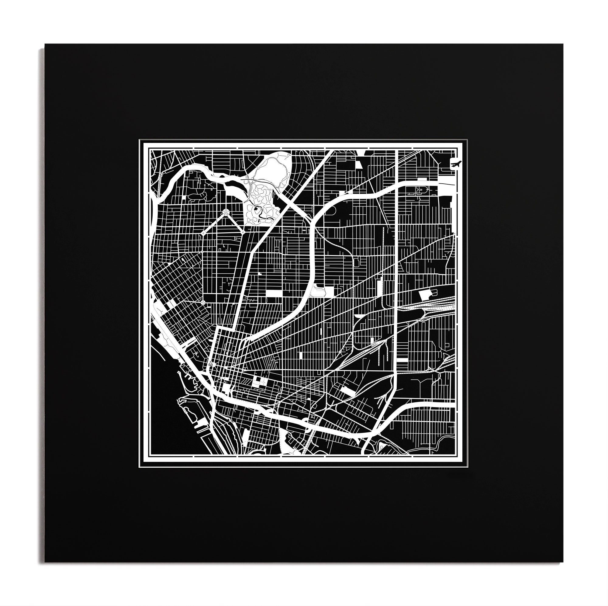 Buffalo, Long Island, Paper Cut Map, Matted 2020 In. Color Alternative, Art Ideal Gifts
