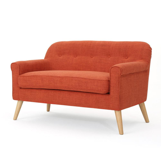 Best Selling Home Decor Maria Modern Orange Polyester/Blend Loveseat | 301299