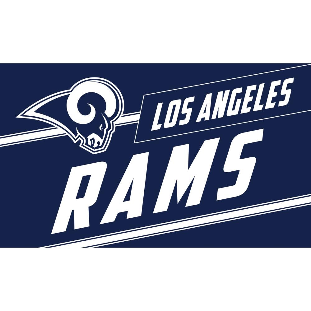 Team Sports America Los Angeles Rams 2-1/2-ft x 1-1/2-ft Blue Rectangular Outdoor Interlocking Door Mat | 2RMP3828