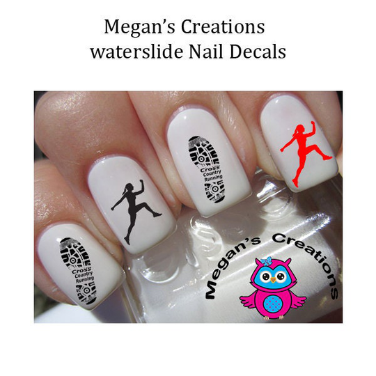 Cross Country Running Nail Art Decals
