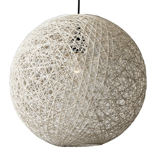 Cream Rattan Orb Havana Pendant Lamp: White - Fabric by World Market