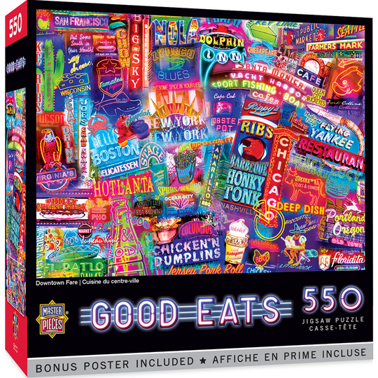MasterPieces 550 Piece Jigsaw Puzzle For Adults, Family, Or Kids - Downtown Fare - 18"x24"