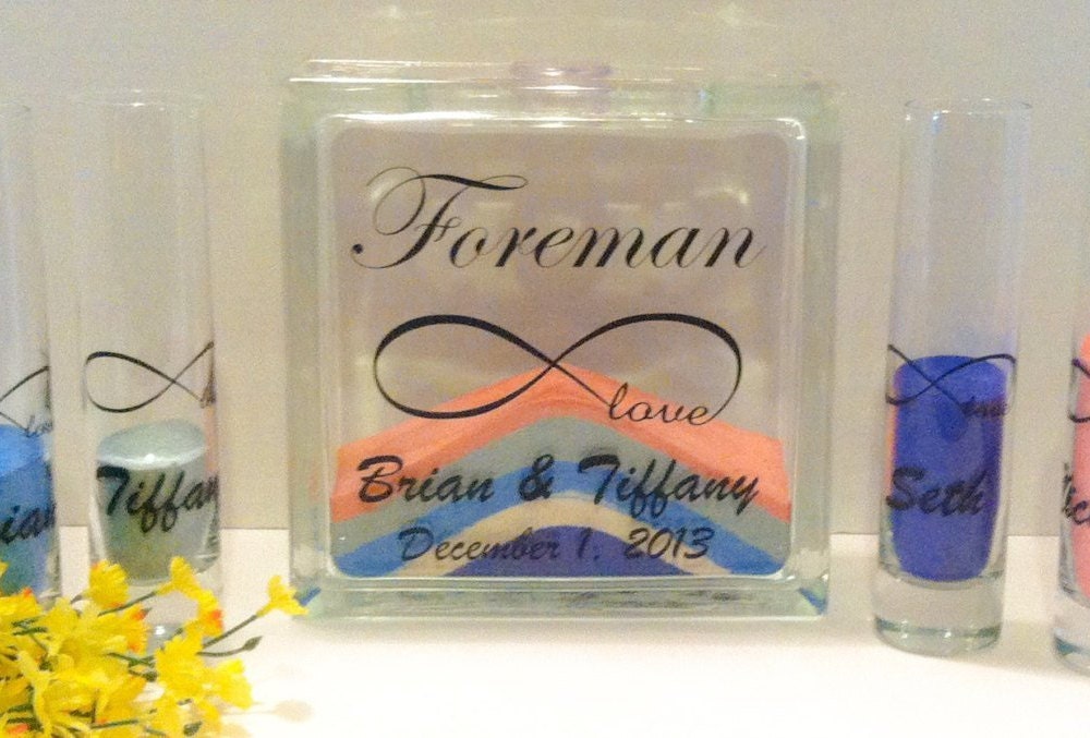 Unity Sand Set For Blended Family, Infinity Symbol, Ceremony, Beach Wedding Decor, Candle Alternative