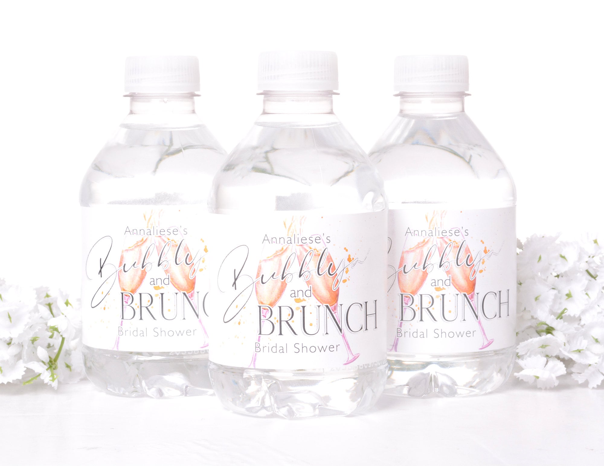 Wedding Bridal Shower Bachelorette Party Decor, Custom Bubbly Bottle Sticker, Champagne Water Stickers, Bottled Label -#biw-99