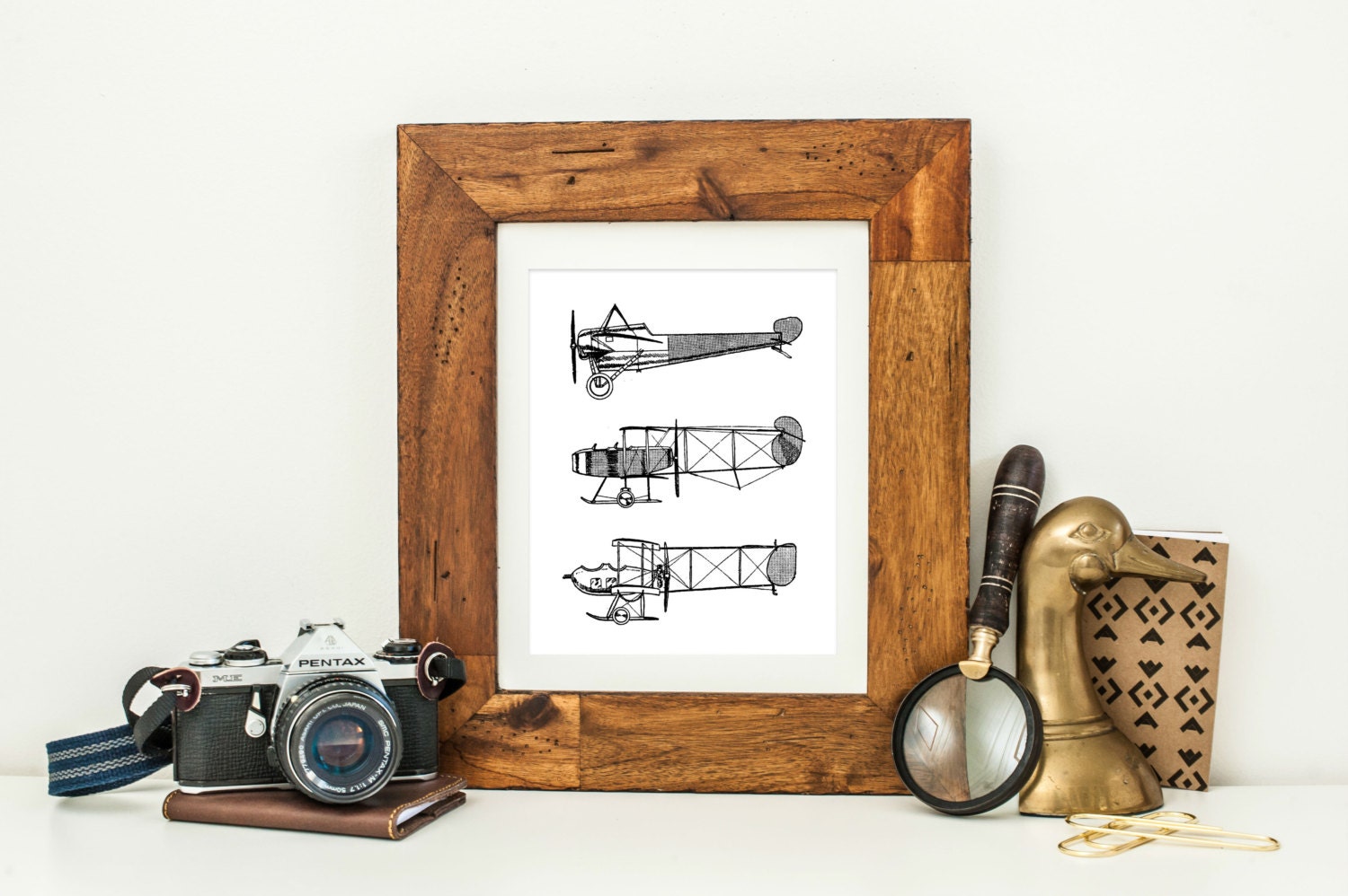 Vintage Airplane Print - Home Decor Antique Plane Nursery Wall Art Office Aviation