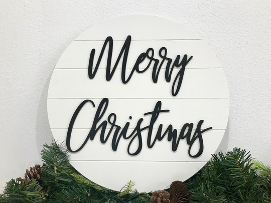 Merry Christmas Sign, Decorations, 3D Holiday Decor, Shiplap Wood Signs, Living Room Wooden Sign Wall Hanging, Mantel Decor
