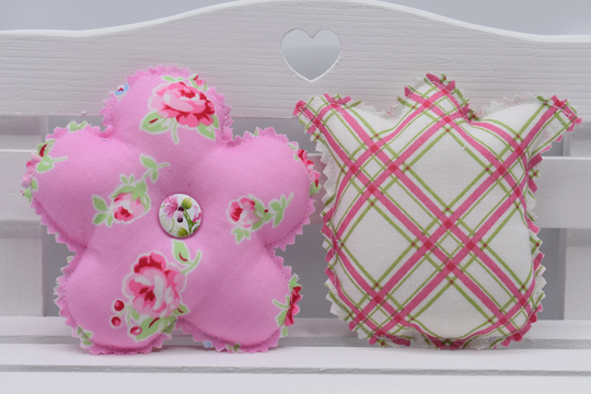 Daisy & Tulip Fabric Flower Set Of 2 | Tiered Tray Decor Bowl Filler Floral