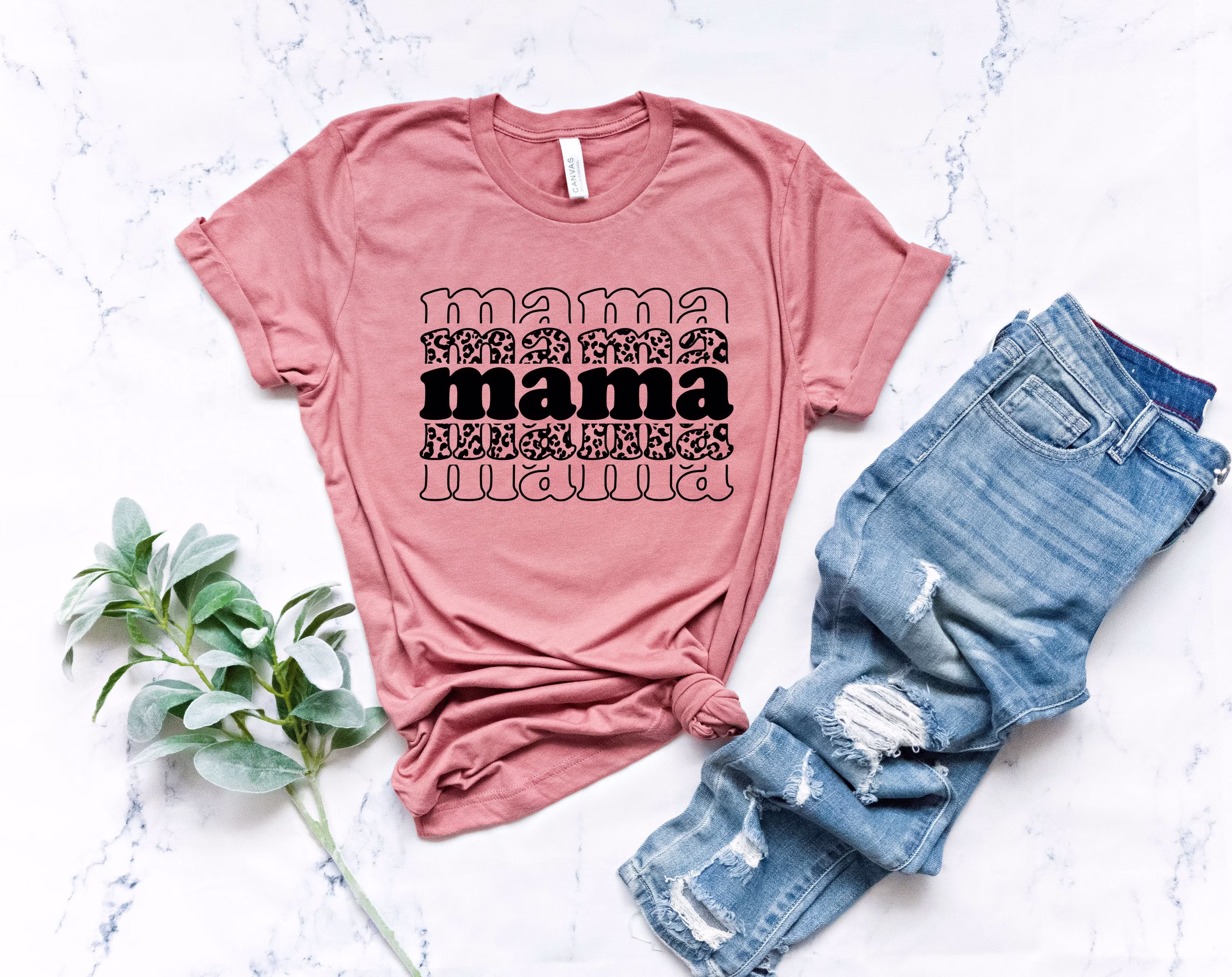 Retro Mama Shirt, Leopard Mothers Day Gift For Mama, T Shirt
