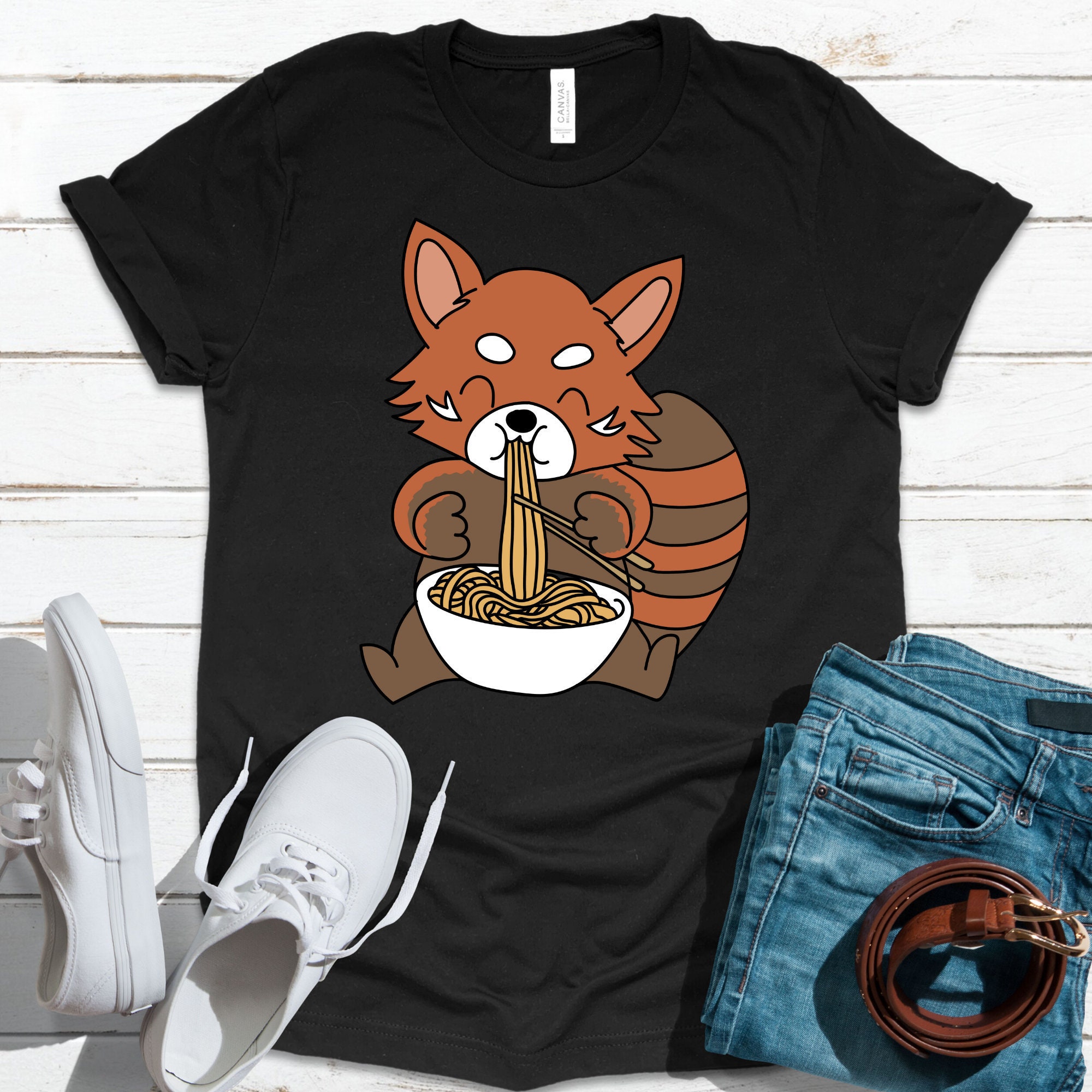Red Panda Slurping Ramen | T-Shirt, Funny T Shirt, Lover, Tshirt, Unique Gift, Birthday Gift