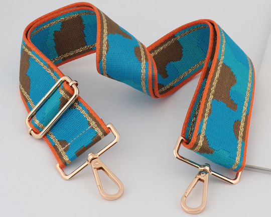 5cm Width Adjustable Camouflage Purse Strap Belt, Blue Bag Strap Nylon Canvas Webbing Shoulder Handbag Handle Chain, Crossbody Bag