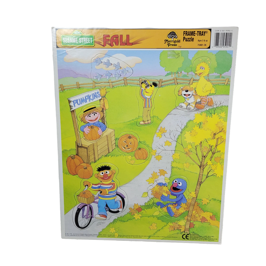 Sesame Street Fall Themed Vintage Frame Tray Puzzle 11" X 14" By Merrigold Press 1991 12