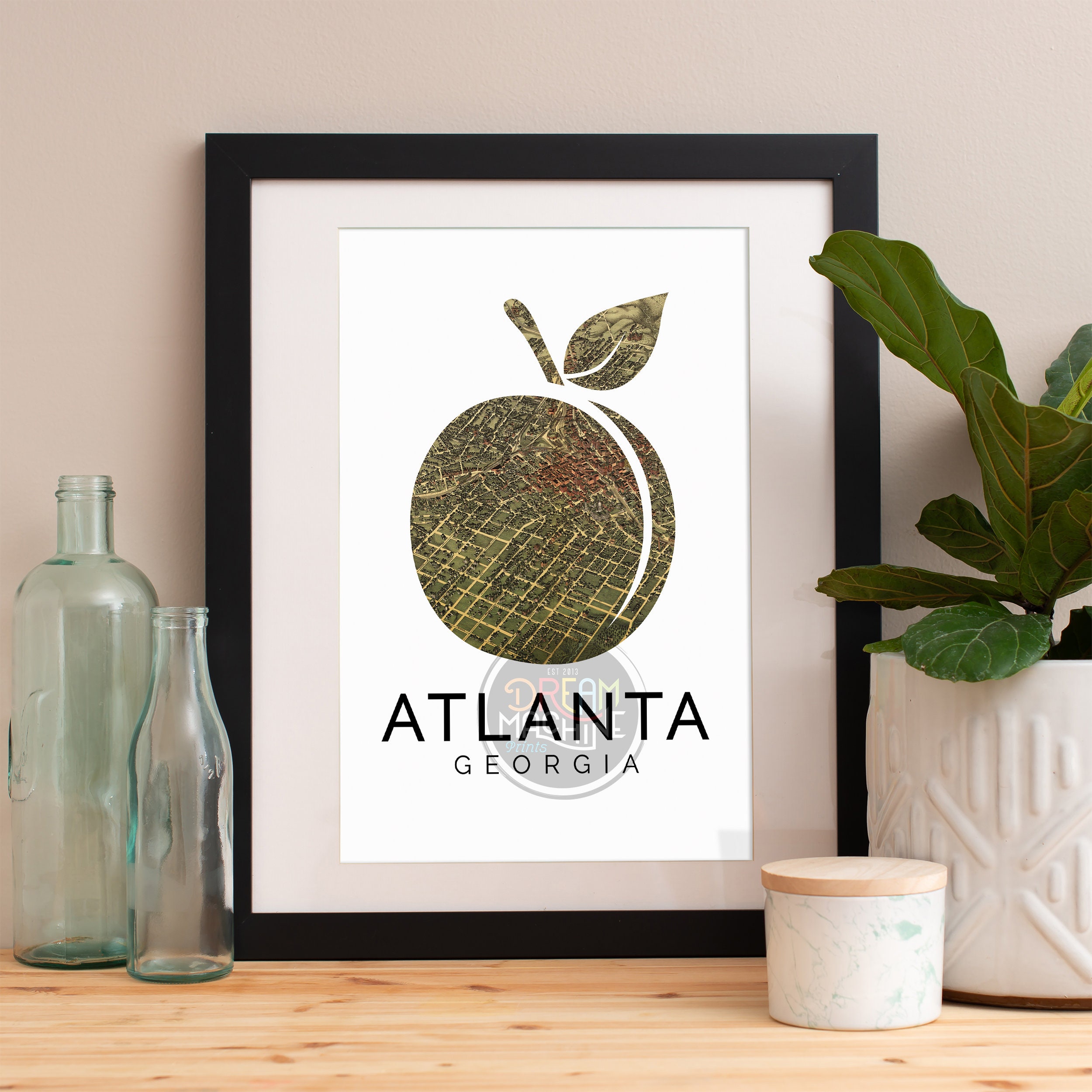 Atlanta Print, Skyline, Art, Poster, Watercolor, Art Map, Wall Georgia
