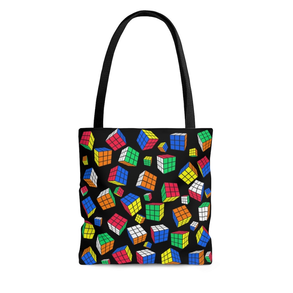 Cubes All Over - Rubik's Cube Tote Bag Print Grocery, Beach, Pool