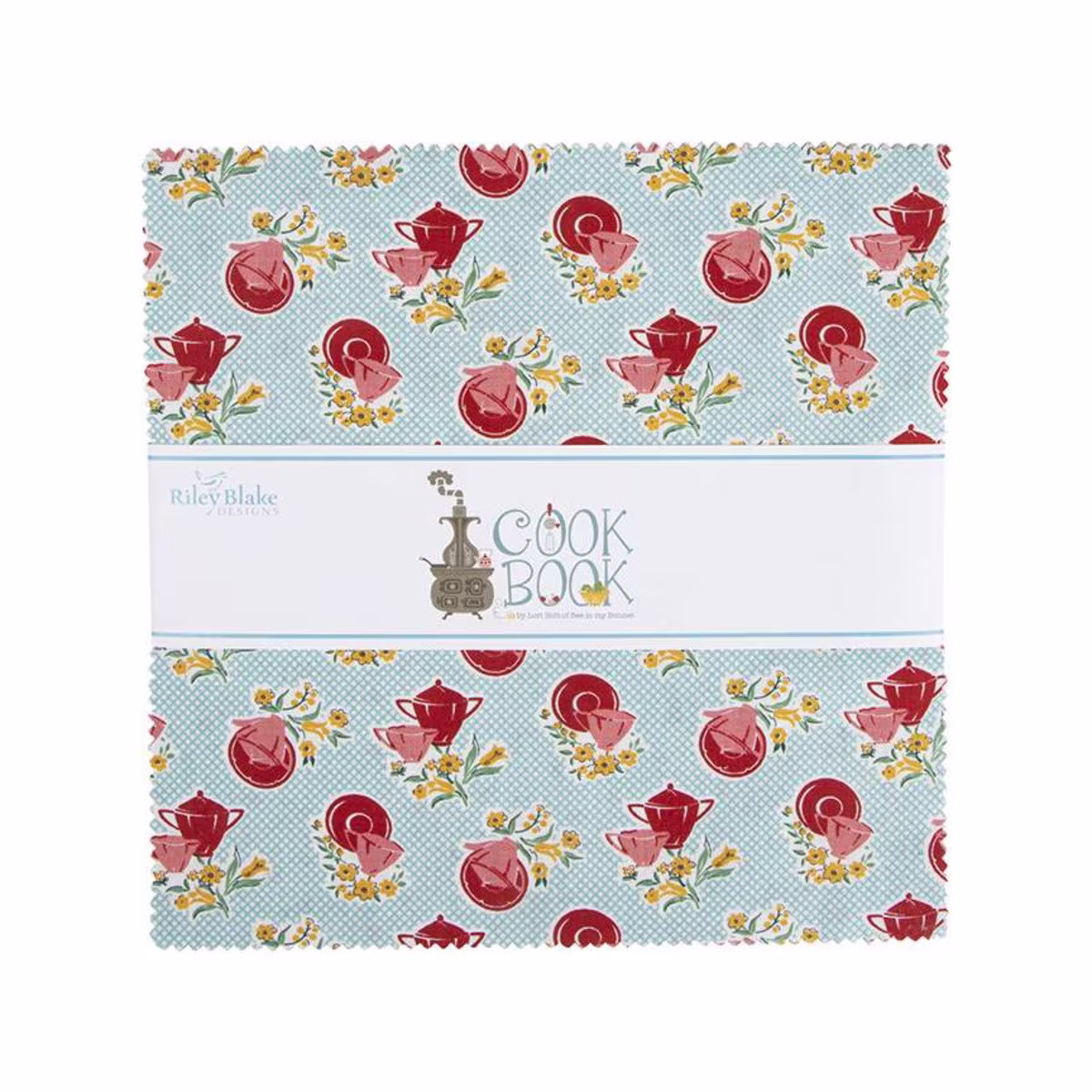 Cook Book Collection 10 Inch Stacker Precut | 42(10" X 10" Squares By Lori Holt Of Bee in My Bonnet For Riley Blake Designs 10-11750-42