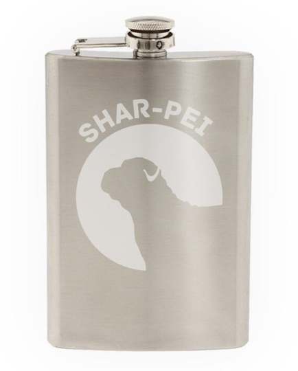 Shar-Pei Dog Breed Pride Etched Hip Flask 8Oz