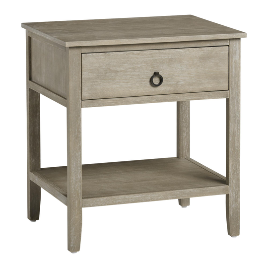 Graywash Wood Grange Nightstand With Drawer: Black by World Market