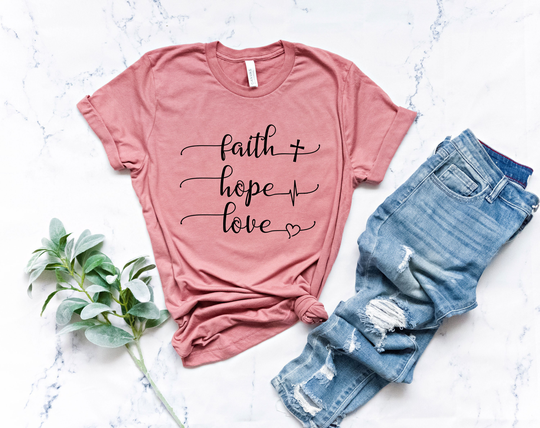 Faith Hope Love Shirt, Inspirational Christian Religious Bible Verse Shirt