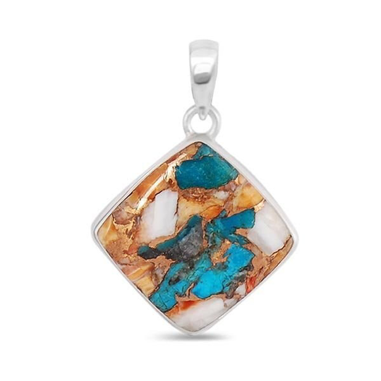 Oyster Turquoise Natural Gemstone 925 Solid Sterling Silver Jewelry Handmade Pendant