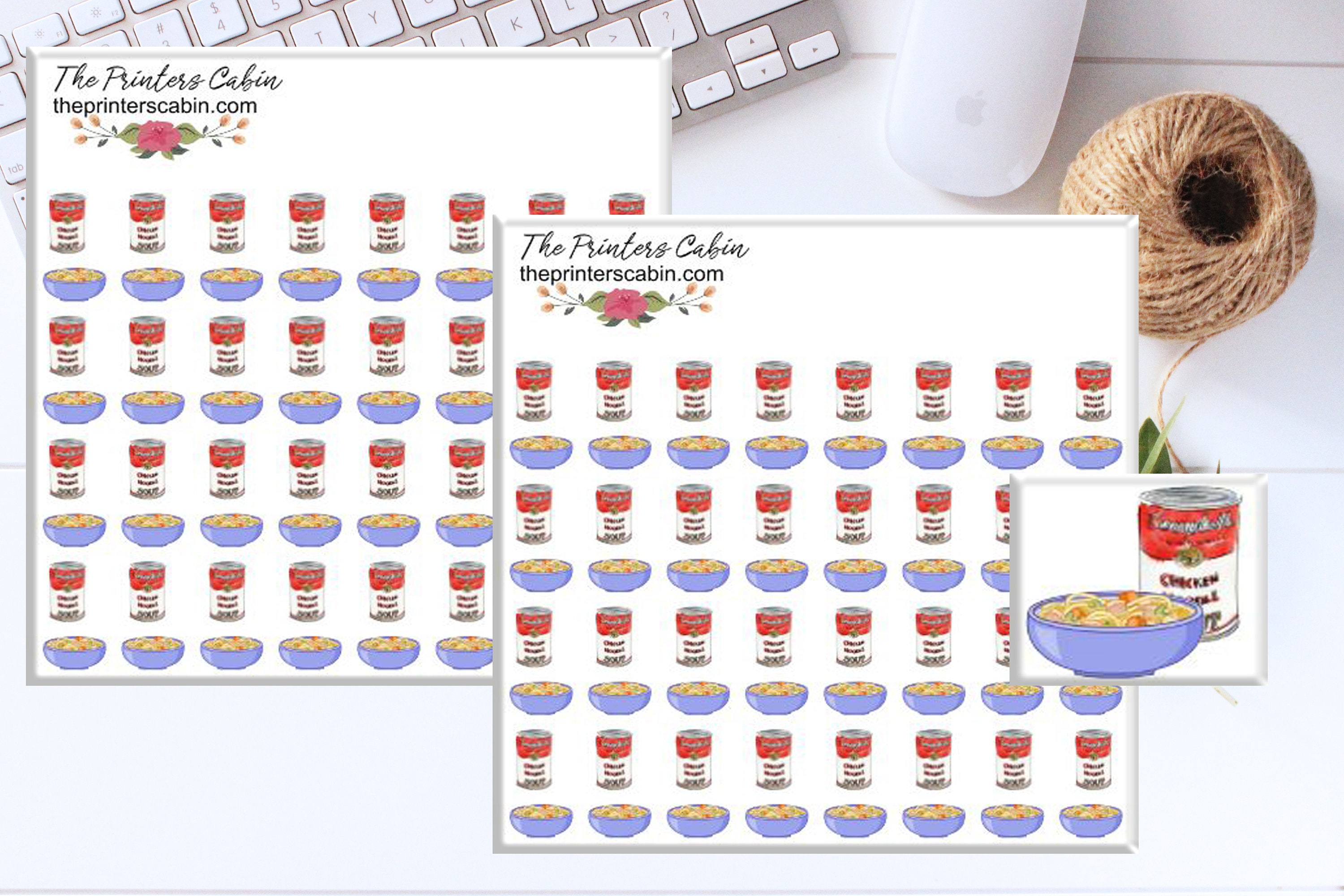 Meal Planner, Chicken Noodle Soup Stickers, Food Planning Dinner Hot Stickers