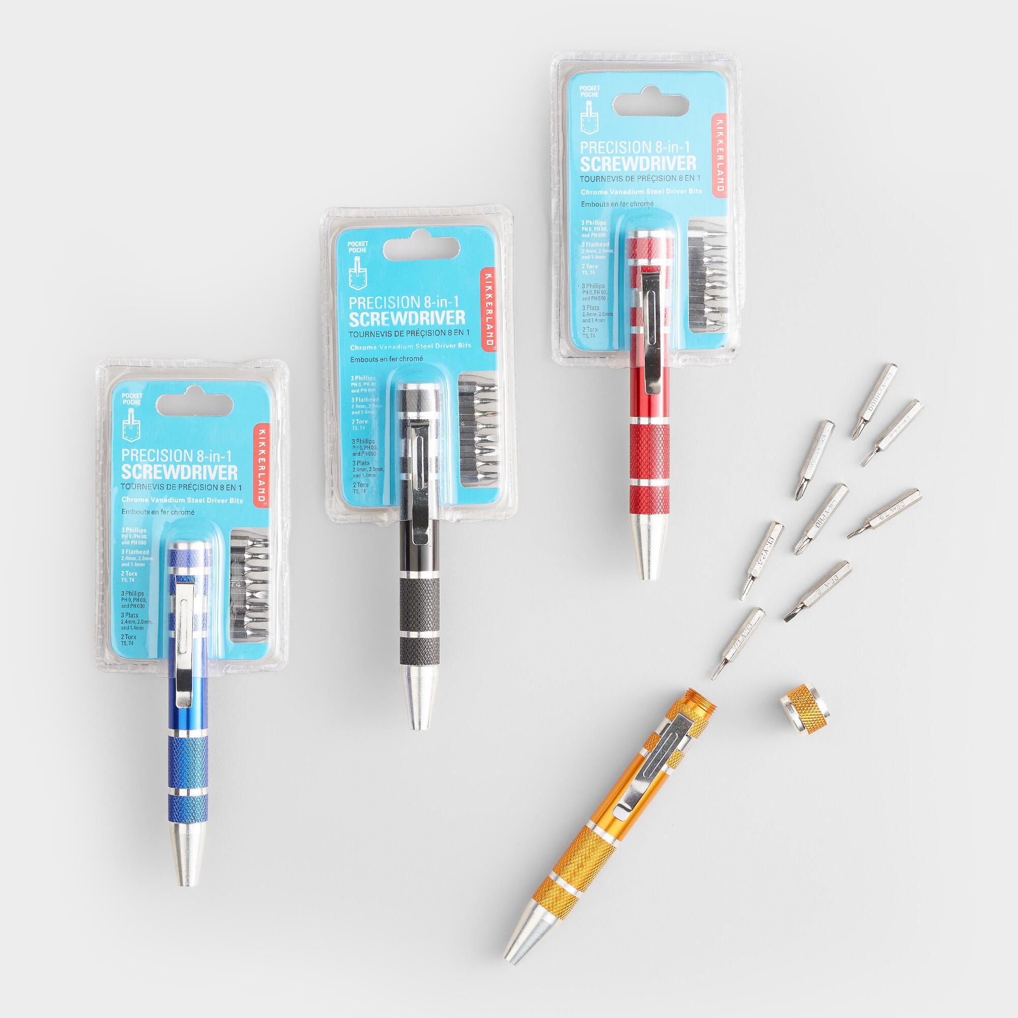 Kikkerland Precision 8-In-1 Pocket Screwdriver: Multi - Metal by World Market