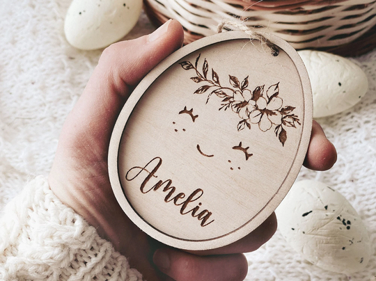 Personalized Easter Egg, Custom Basket Tag, Egg With Name, Ostern Anhänger, Personalisierte Ostereier, Gift Idea