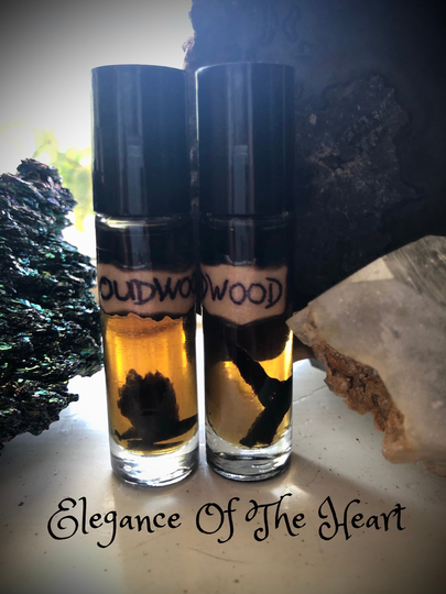 Oud Wood Oil ~ Attar Blend Perfume With Tigers Eyes Crystals