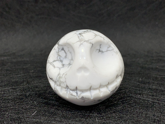 1.8" Howlite Jack Head,hand Carved Head, Crystal Head, Reiki Healing Figurine 1Pc