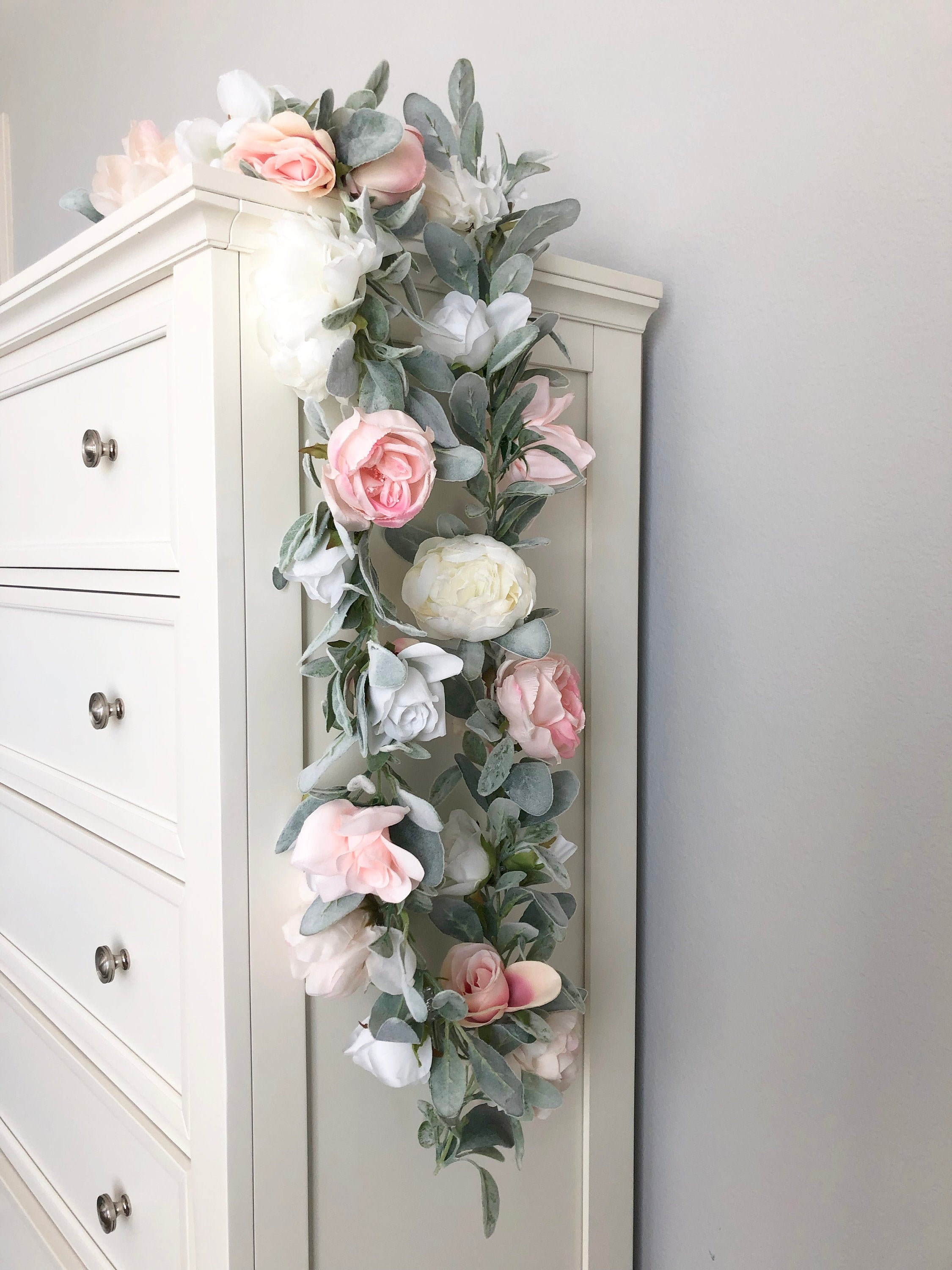 Floral Garland, Wall Art, Girl Nursery Decor, Toddler Room Decor Girl, Garland Flower Wedding Table