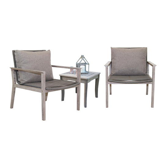 Gray Rope Loft 3 Piece Outdoor Patio Furniture Set - Fabric by World Market