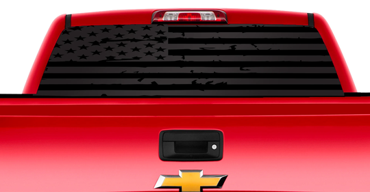 Usa Distressed Ripped American Flag Rear Window Vinyl Decal Suv Silverado Sierra Ram Universal Trucks