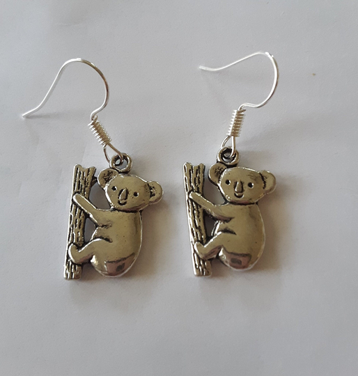 Silver Koala Bear Earrings