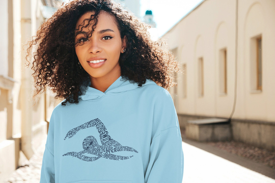 Swim Word Collage Unisex Heavy Blend Hooded Sweatshirt - Hoodie